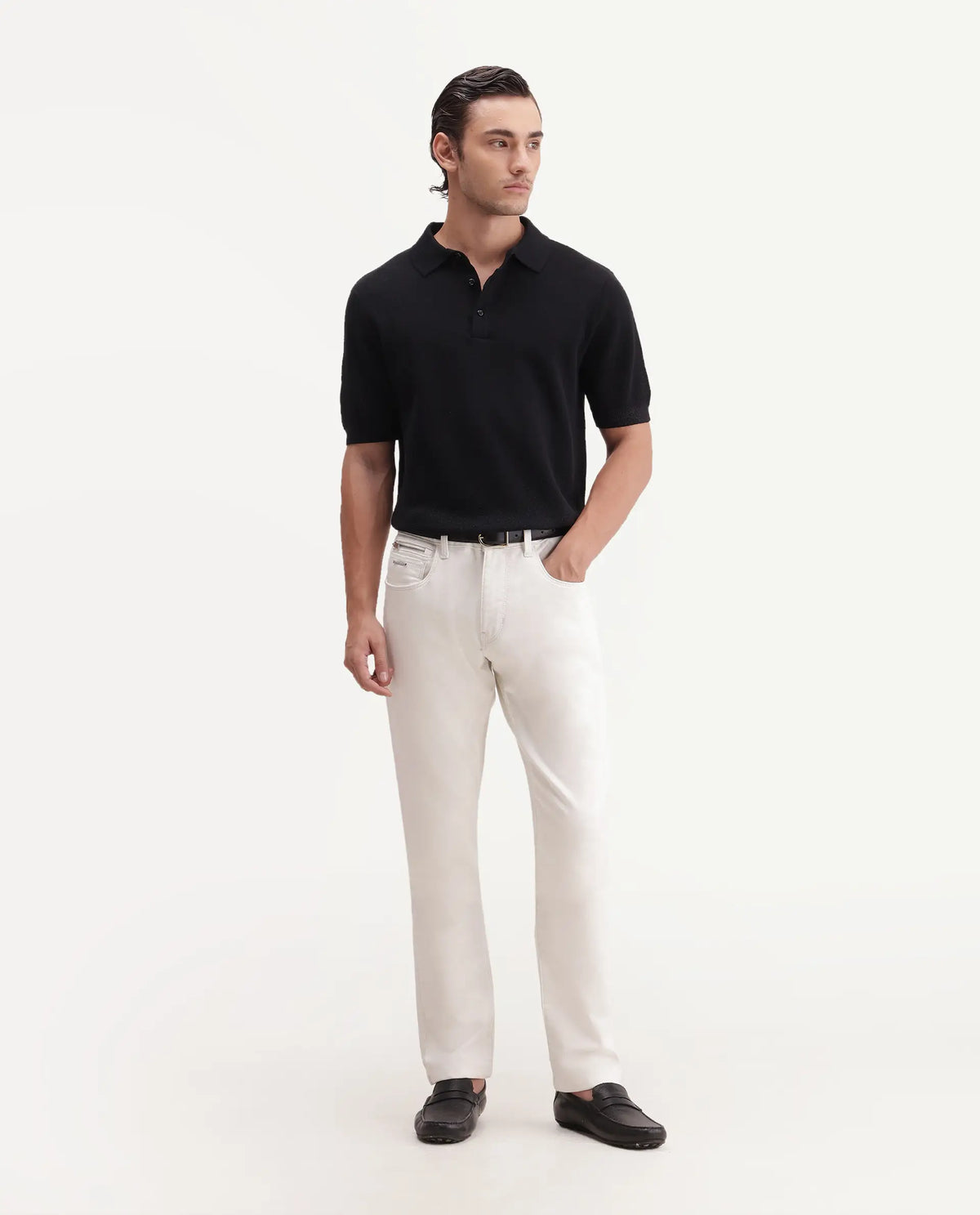 Rare Rabbit Men's Kor W White Cotton Blend Hawk Slim Plain Jeans