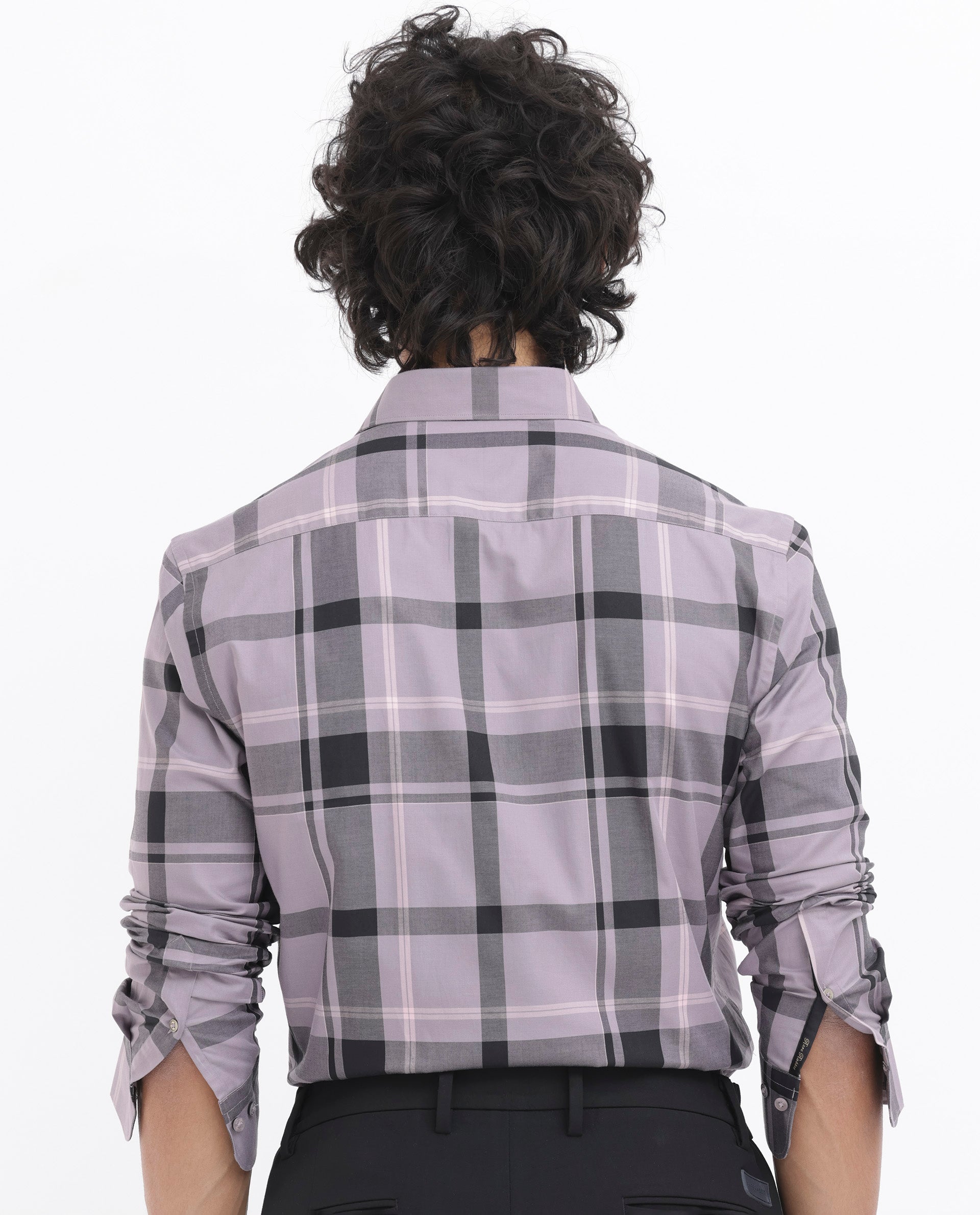 Rare Rabbit Men's Lacon Dusky Pink Cotton Fabric Full Sleeves Checks Shirt