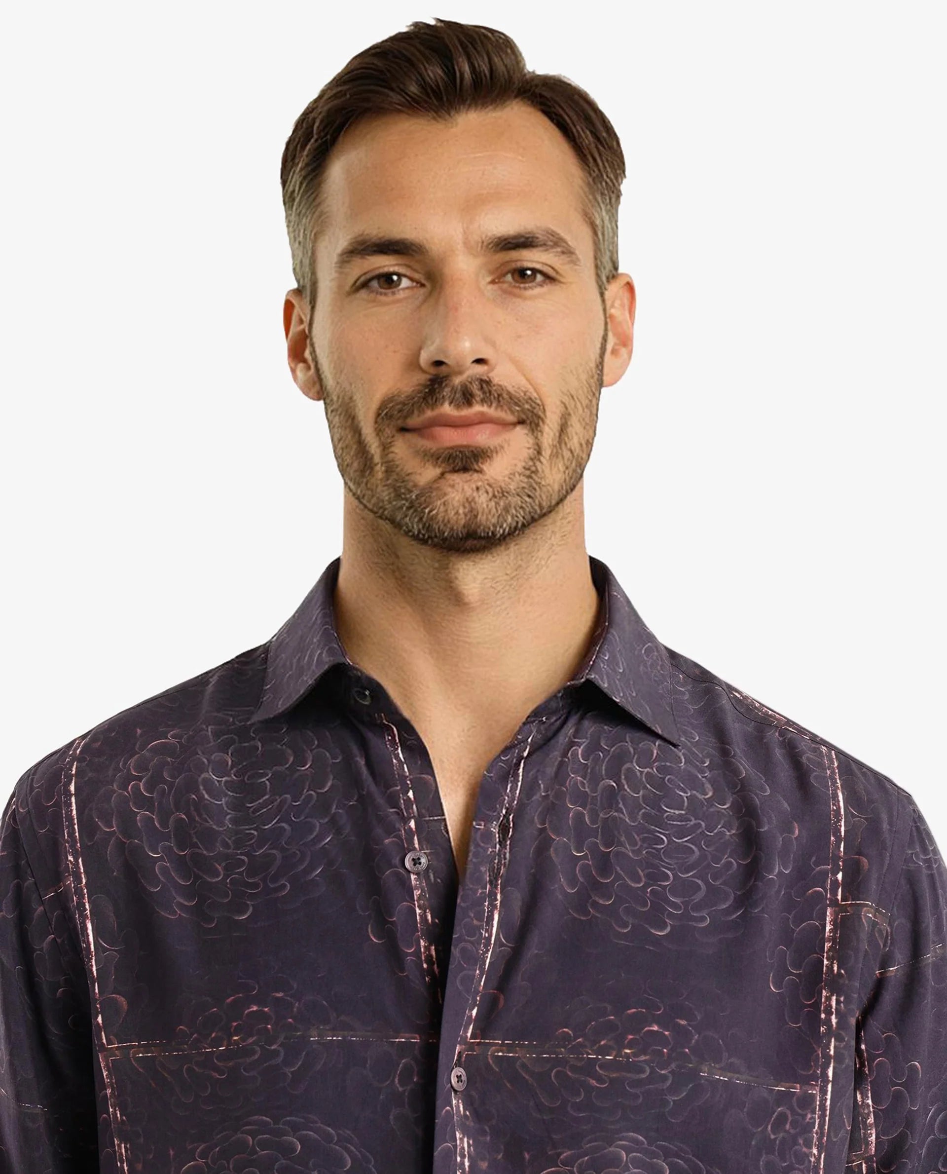 Rare Rabbit Men Libre Black Viscose Fabric Full Sleeve Abstract and Check Print Shirt