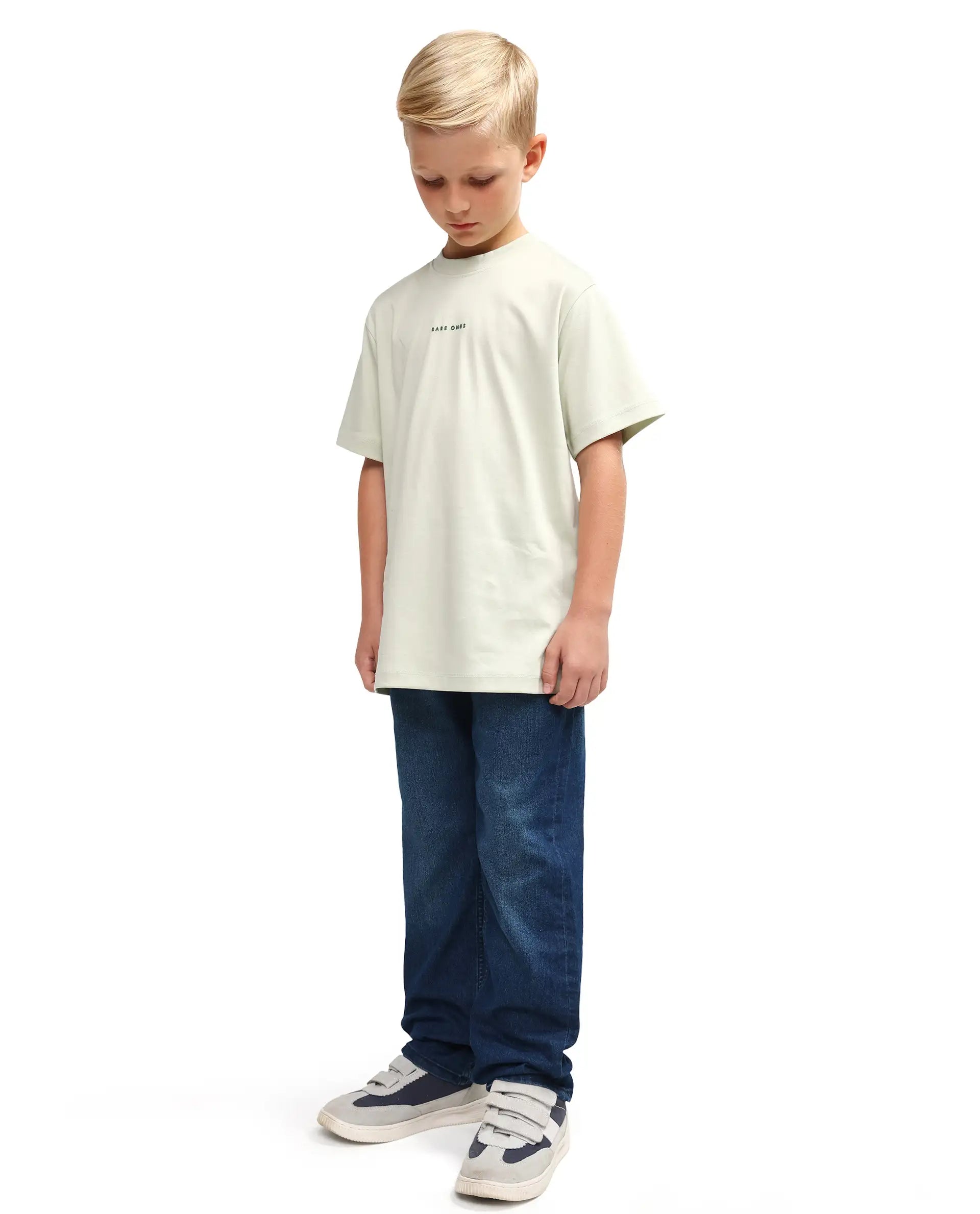Rare Ones Kids Loet-1 Dark Blue Cotton Blend Fabric Zipper Closure Regular Fit Jeans