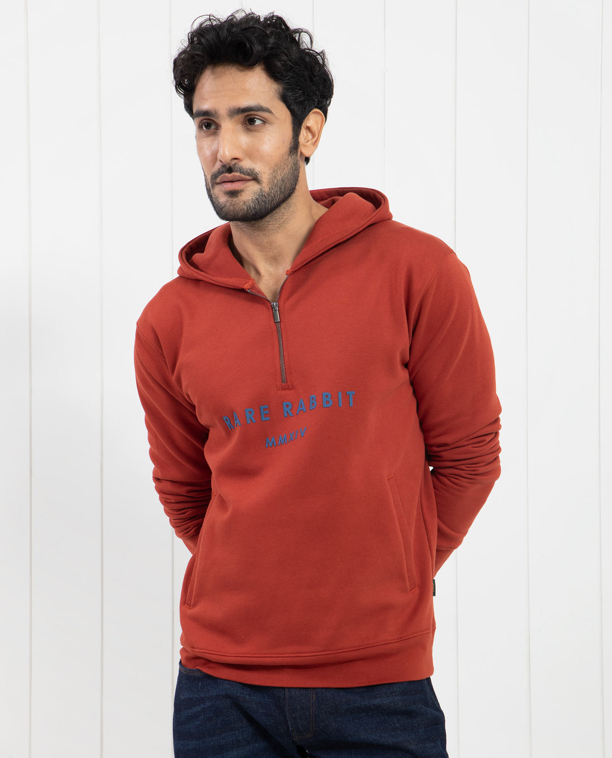 Rare Rabbit Men'S Lorall Brown Sweatshirt Full Sleeves Solid