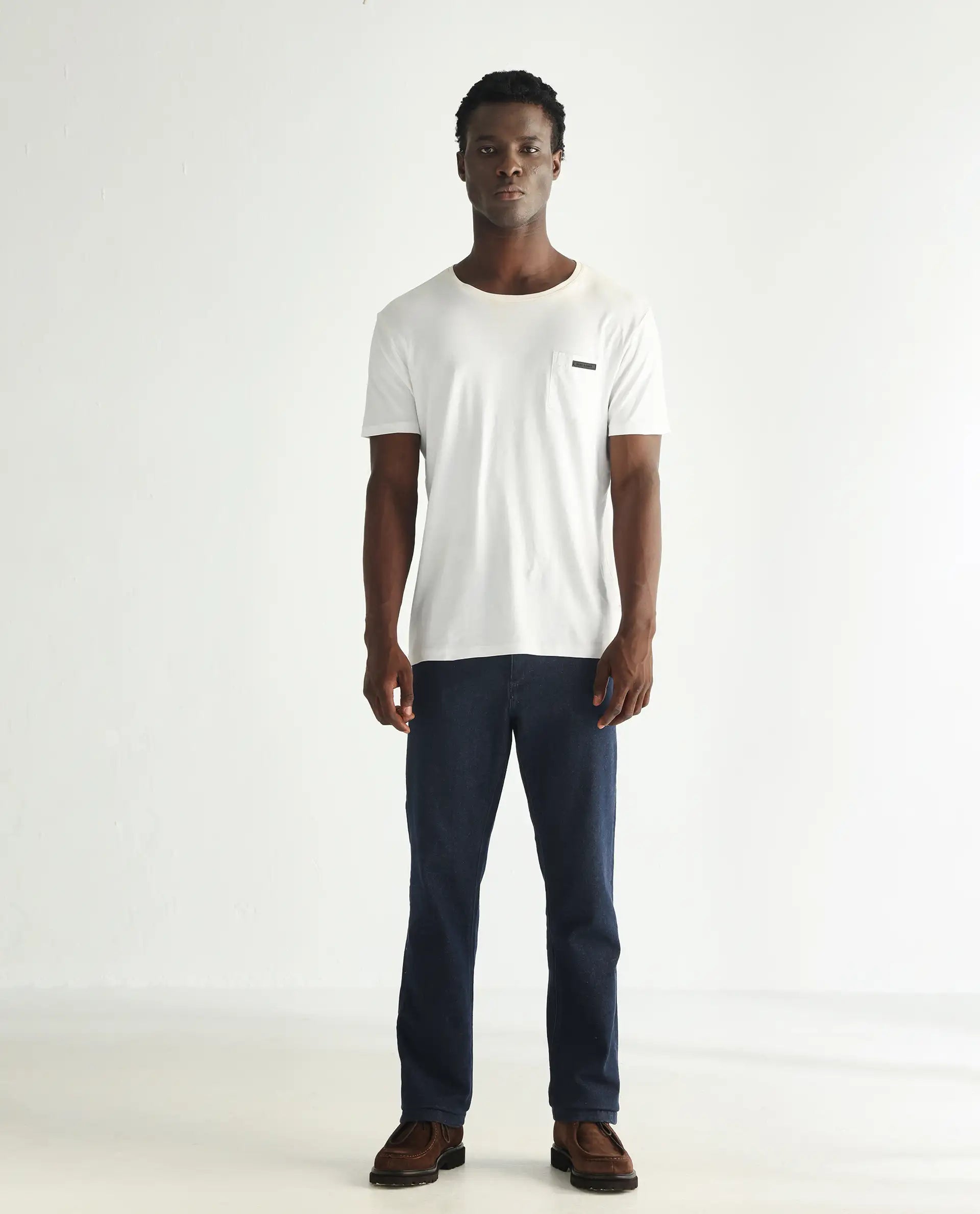 Rare Rabbit Men's Lyon Dark Navy Cotton Plain Hawk Slim Fit Jeans