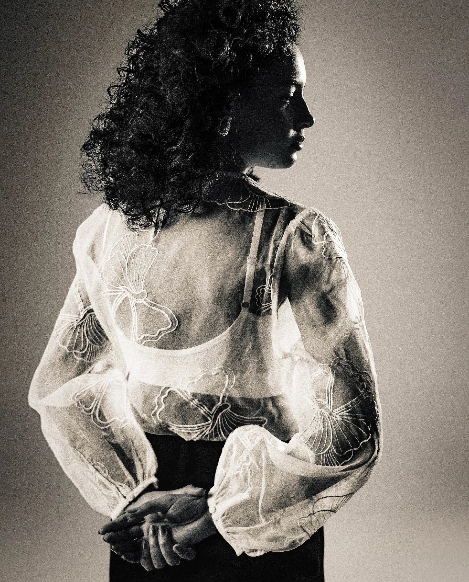 Rareism Women's Prevan White Polyester Round Neck Plain Bishop Sleeve Regular Fit Top