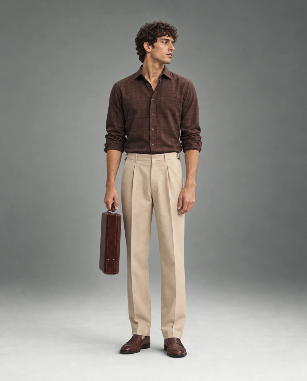 Rare Rabbit Men's Naji Beige Polyester Blend Plain Relaxed Fit Gurkha Trouser