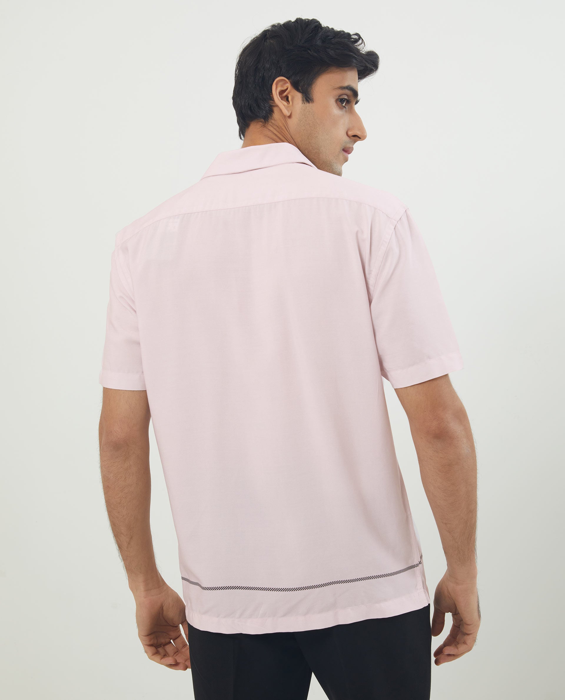 Rare Rabbit Men's Nicaro Pink Viscose Fabric Floral Print Half Sleeves Shirt