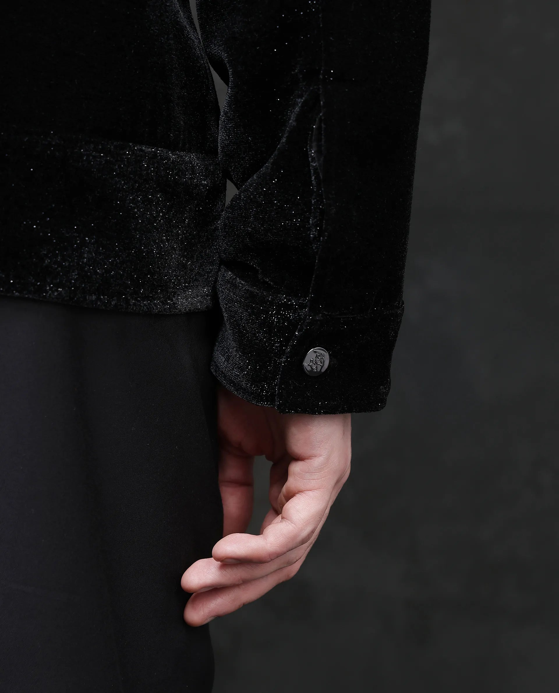 Rare Rabbit Men Otaki-2 Black Polyester Fabric Full Sleeve Collared Neck Zipper Closure Plain Jacket