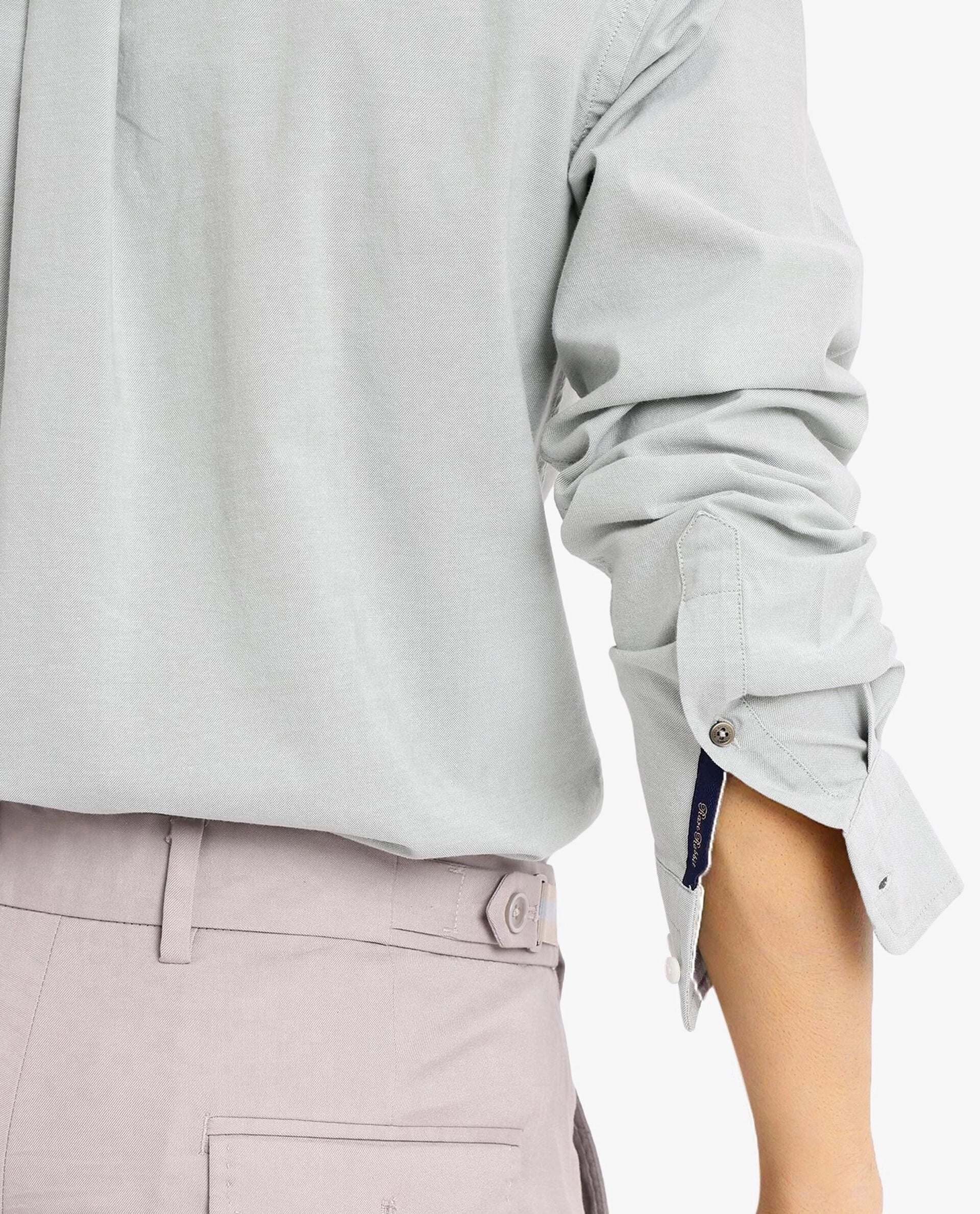 Rare Rabbit Men Oxo Dusky Green Full Sleeve Collared Neck Button Closure Regular Fit Plain Shirt