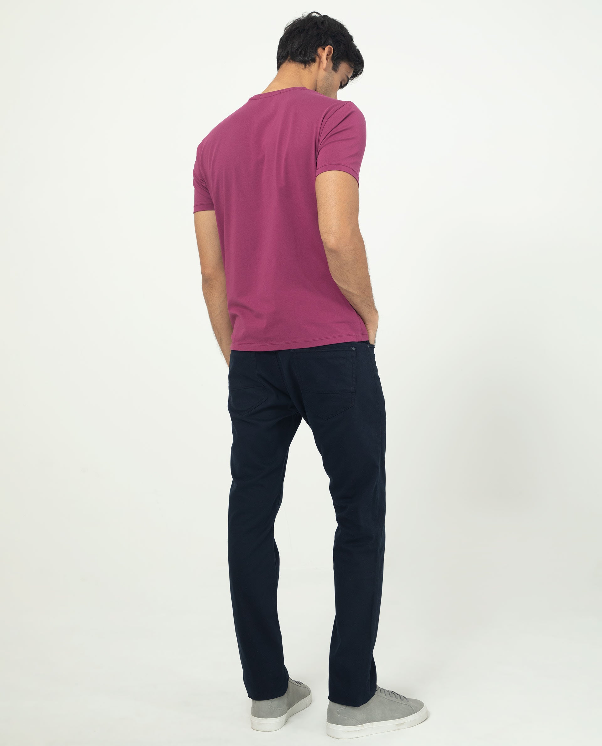 Rare Rabbit Men's Rabbit-5 Pink Crew Neck HD Print Branding Half Sleeves Regular Fit T-Shirt