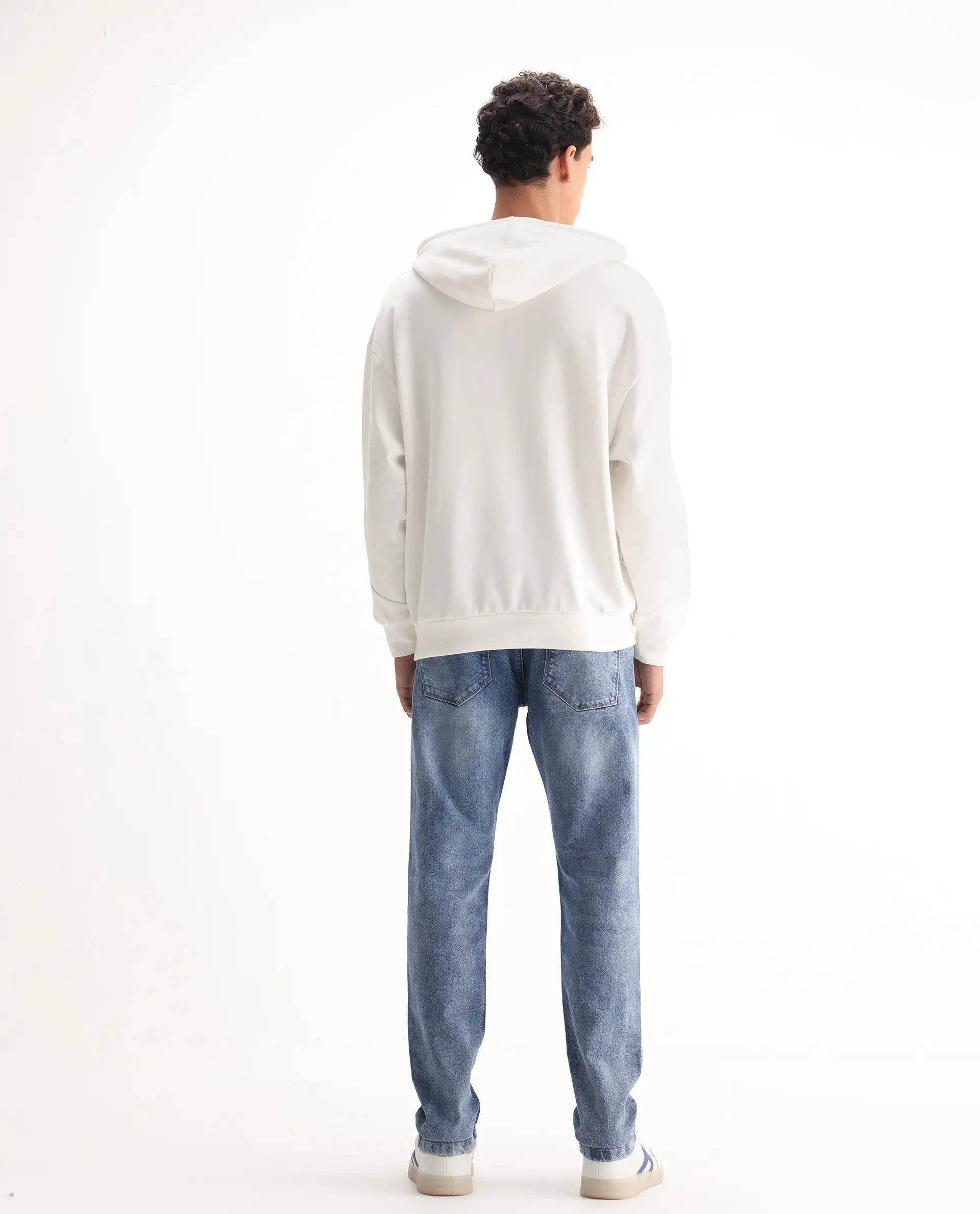 Rare Rabbit Men's Rapos Light Blue Cotton Blend Plain Morris Regular Fit Jeans