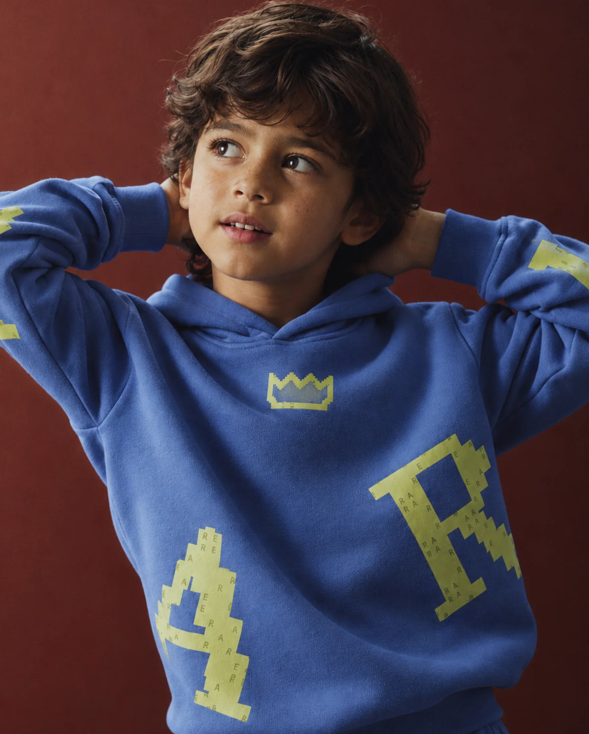 Rare Ones Kids Placo Light Purple Cotton Blend Fabric Hooded Pull-On Closure Oversized Fit Hd Print Sweatshirt