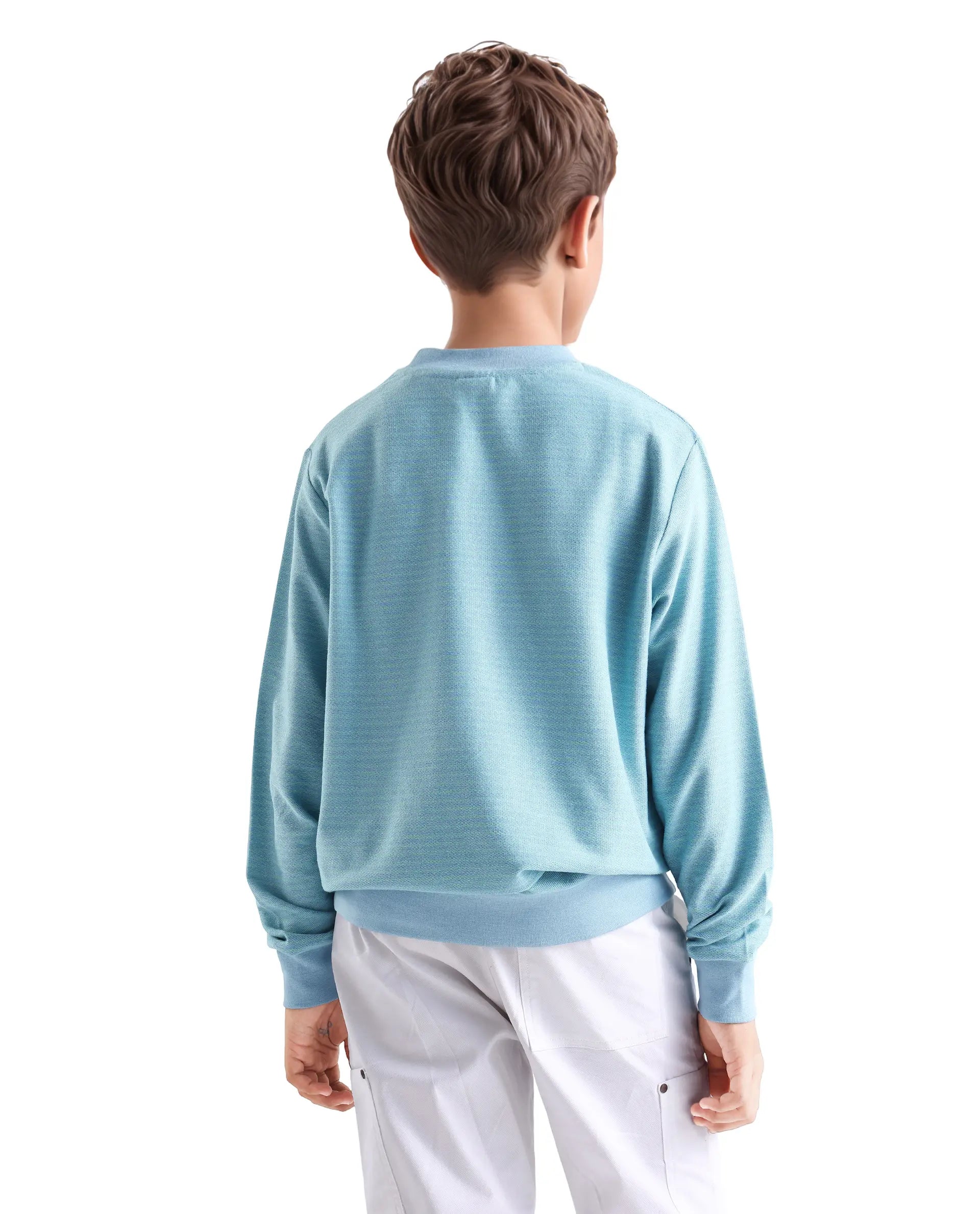 Rare Ones Kids Rosco Light Blue Printed Cotton Oversized Sweatshirt