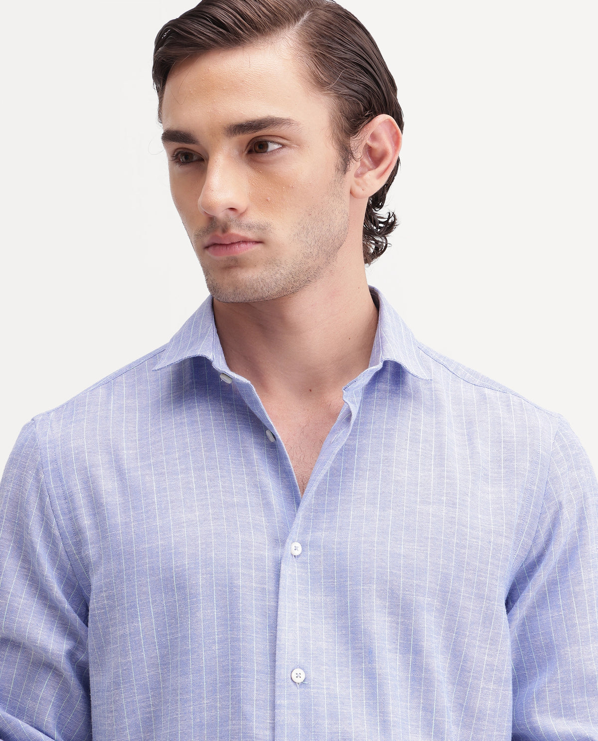 Rare Rabbit Men's Charp Blue Polyester Spread Collar Regular Fit Checked Shirt
