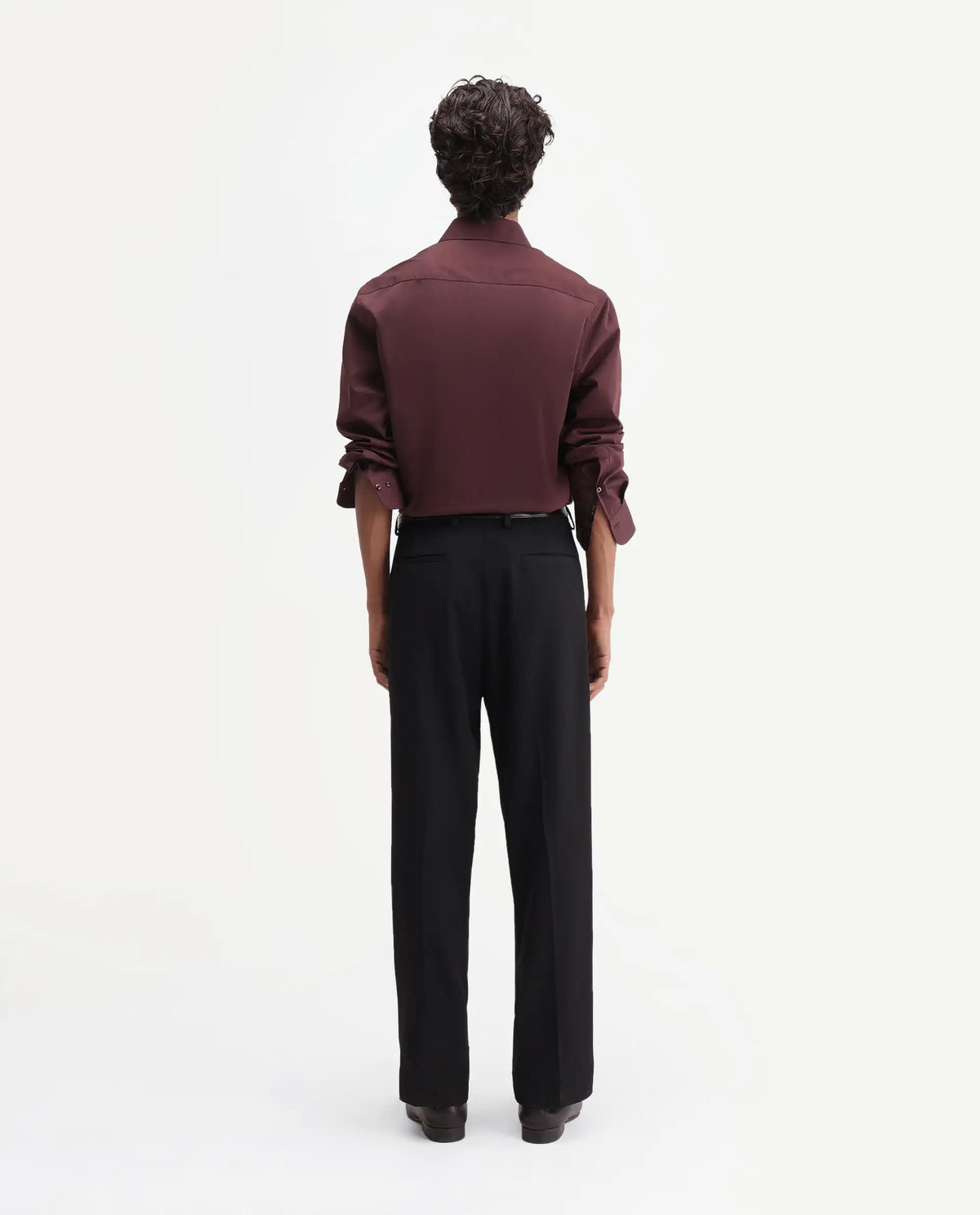 Rare Rabbit Men's State Black Polyester Blend Regular Fit Plain Trouser
