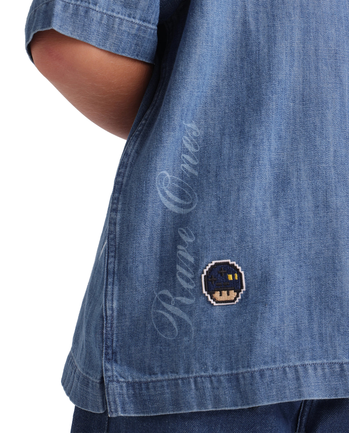 Rare Ones Kids West Light Blue Cotton Blend Fabric Button Closure Regular Fit Plain Shirt