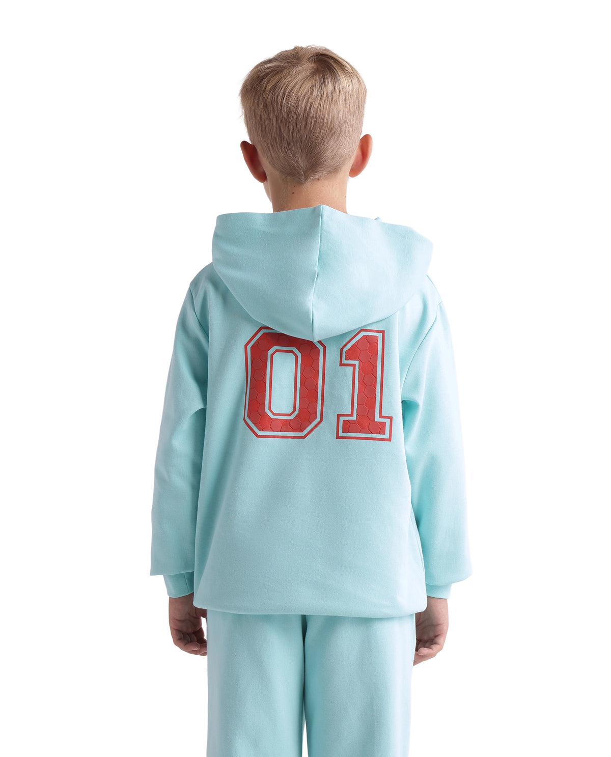 Rare Ones Kids Nemo Light Teal Cotton Blend Fabric Hooded Pull-On Closure Regular Fit Jelly Print Sweatshirt