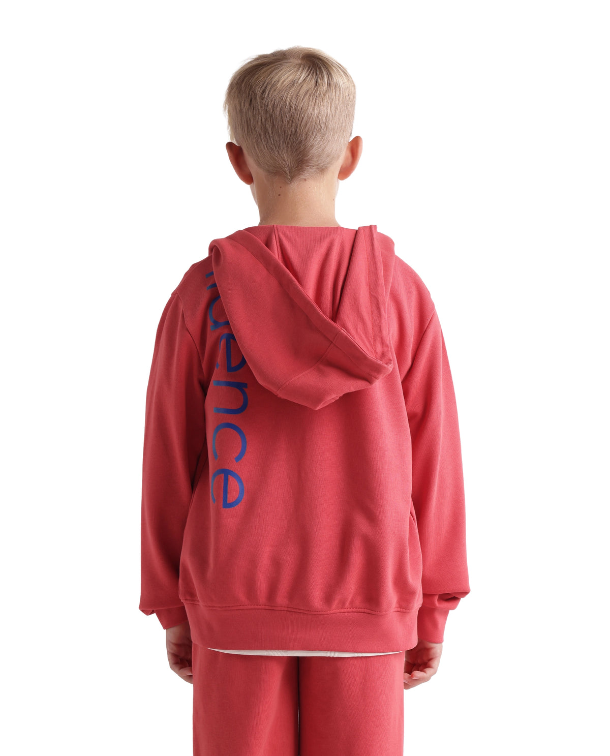 Rare Ones Kids Dolci Red Cotton Blend Fabric Hooded Zipper Closure Regular Sweatshirt