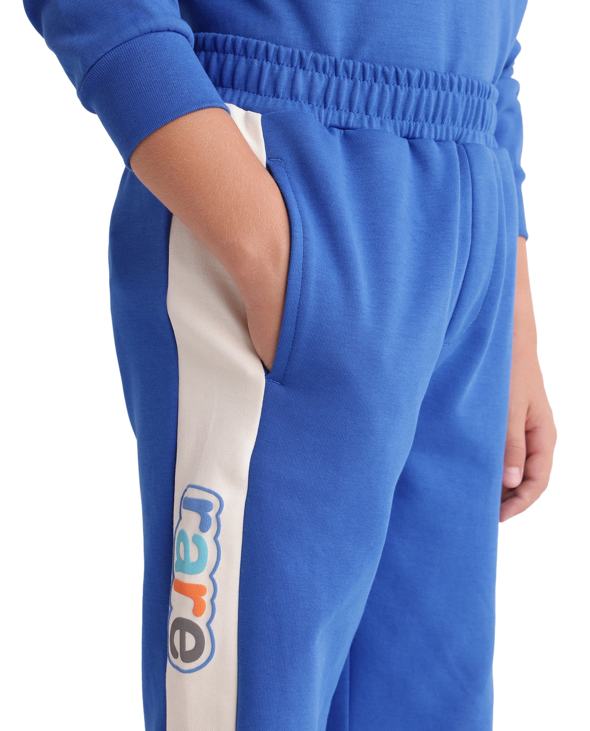 Rare Ones Kids Cloud-B Blue Cotton Blend Fabric Drawstring Closure Jogger Trackpant