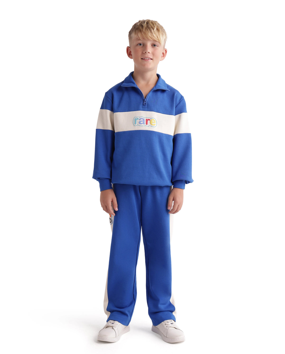 Rare Ones Kids Cloud-B Blue Cotton Blend Fabric Drawstring Closure Jogger Trackpant