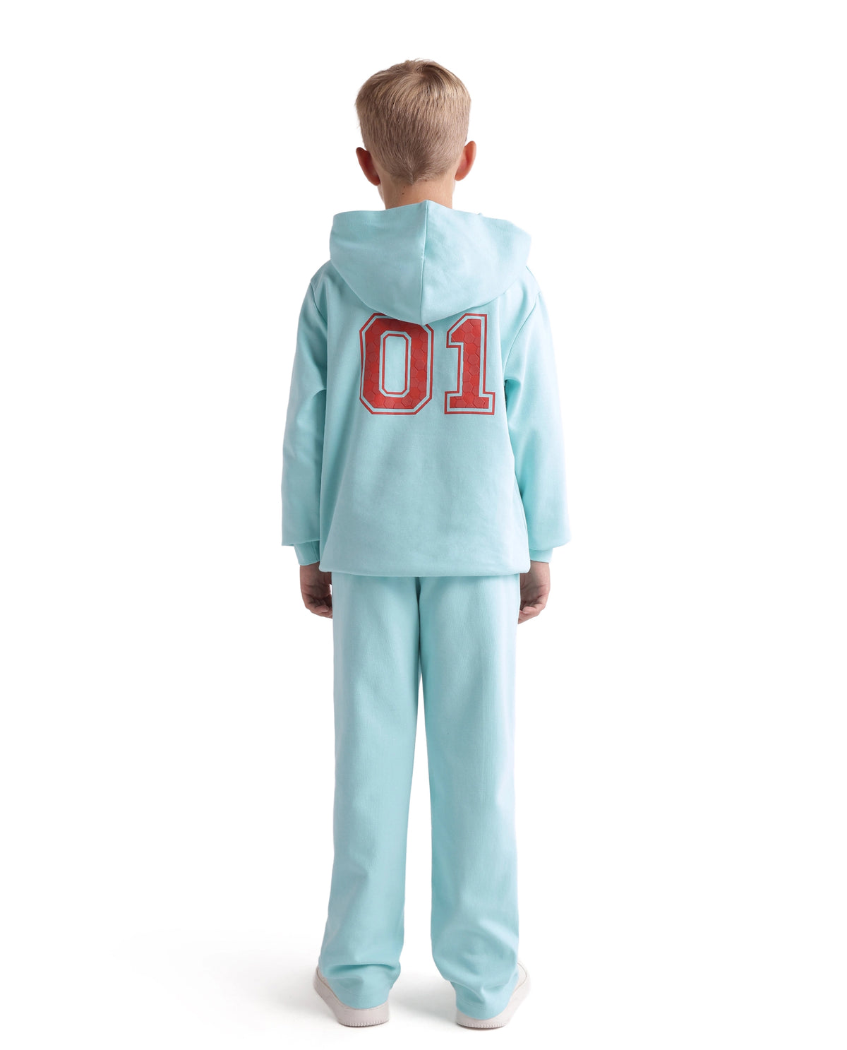 Rare Ones Kids Nemo-B Light Teal Cotton Blend Fabric Drawstring Closure Straight Trackpant