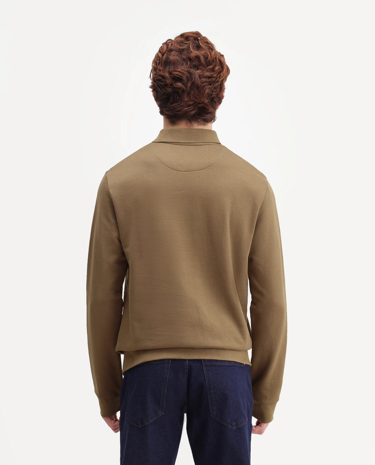 Rare Rabbit Men's Niue Primary Khaki Cotton Blend Spread Collar Regular Plain Polo