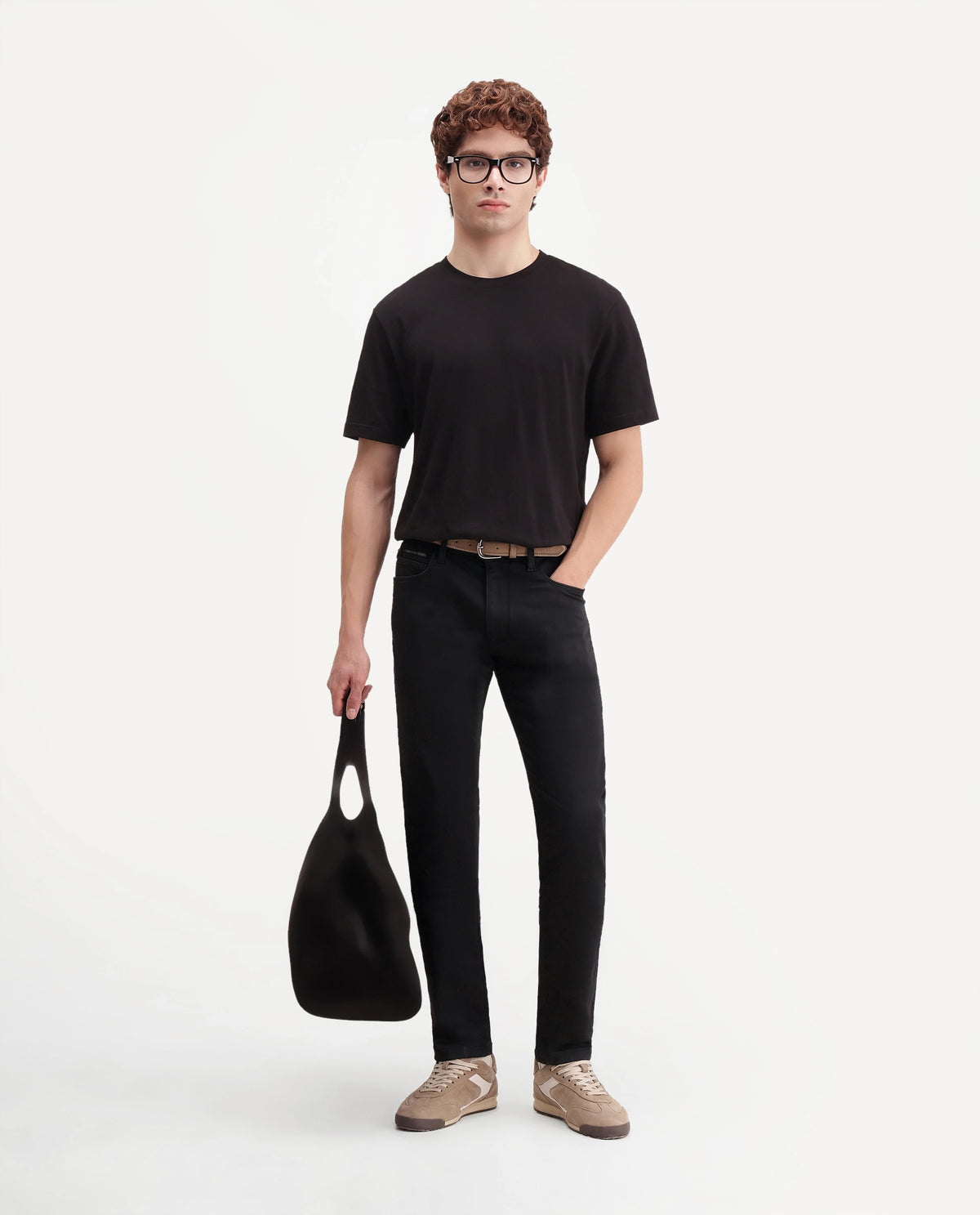Rare Rabbit Men's Kor B Primary Black Cotton Blend Hawk Slim Plain Jeans