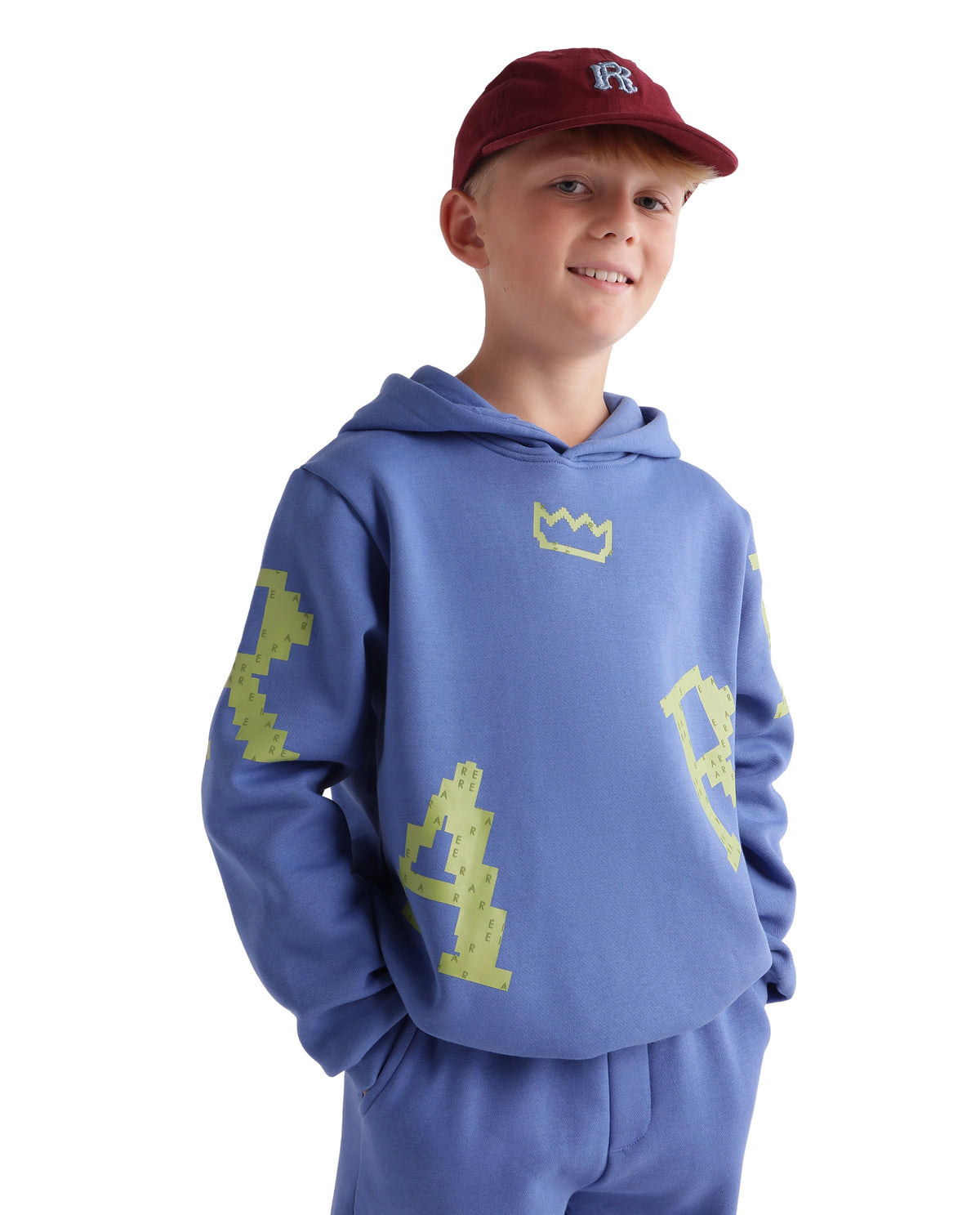 Rare Ones Kids Placo Light Purple Cotton Blend Fabric Hooded Pull-On Closure Oversized Fit Hd Print Sweatshirt