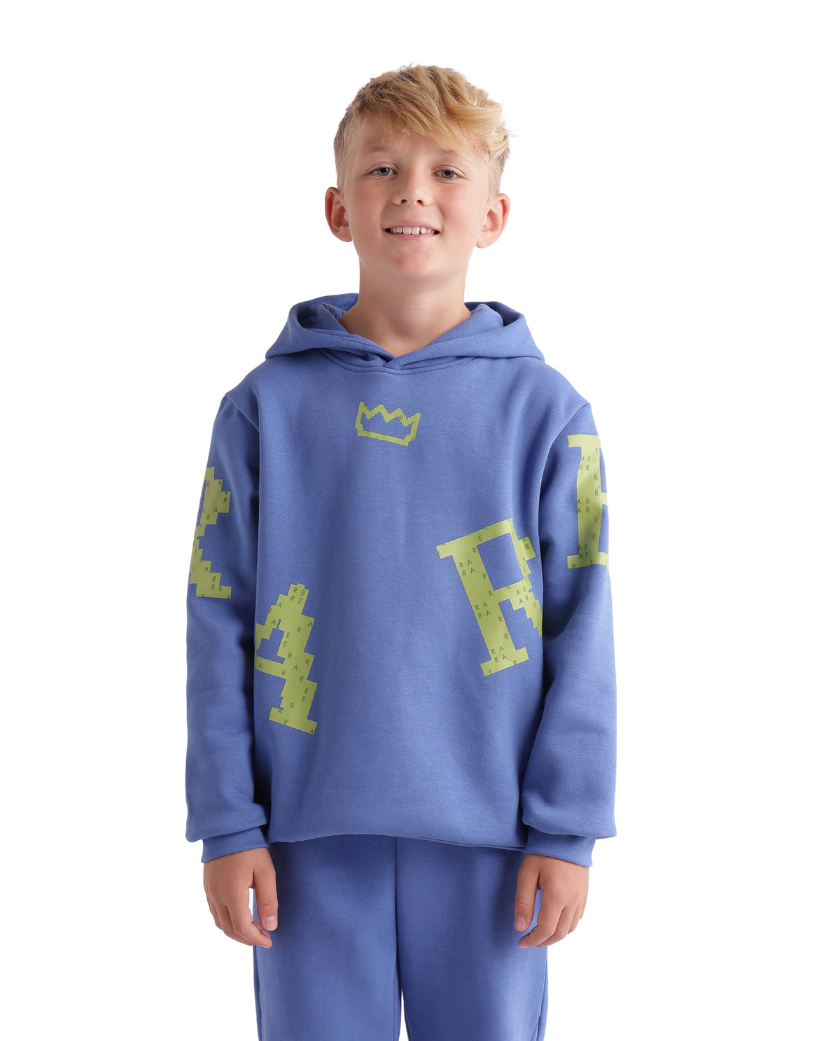 Rare Ones Kids Placo Light Purple Cotton Blend Fabric Hooded Pull-On Closure Oversized Fit Hd Print Sweatshirt