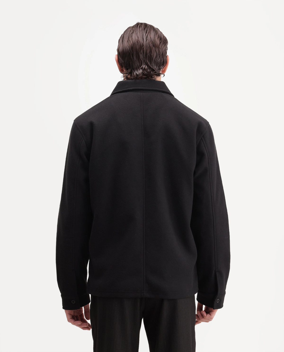 Rare Rabbit Men's Tweeder-26 Black Polyester Spread Collar Regular Plain Jacket
