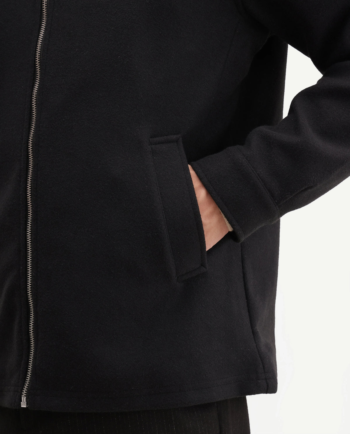 Rare Rabbit Men's Tweeder-26 Black Polyester Spread Collar Regular Plain Jacket