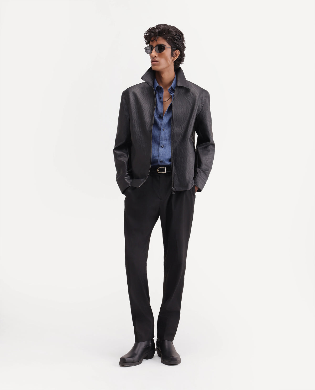 Rare Rabbit Men's Mars Black Polyester Spread Collar Regular Plain Jacket