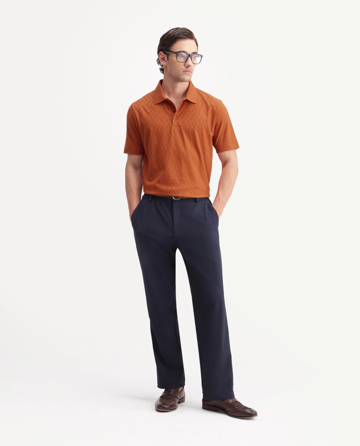 Rare Rabbit Men's West Red Cotton Spread Collar Regular Plain Polo