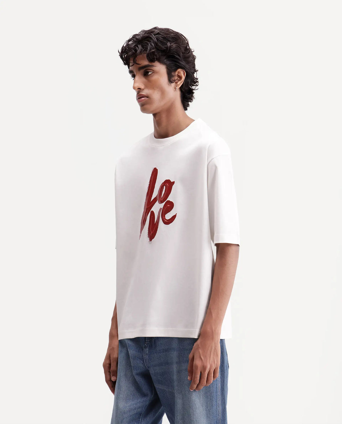Rare Rabbit Men's Argos Off White Cotton Crew Neck Regular Graphic Print T-Shirt