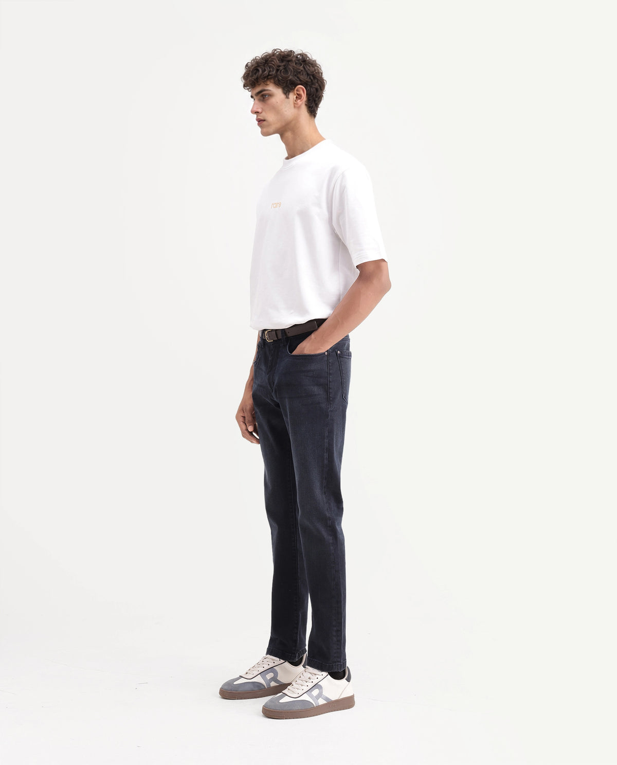Rare Rabbit Men's Nila Dark Navy Cotton Blend Hawk Slim Plain Jeans