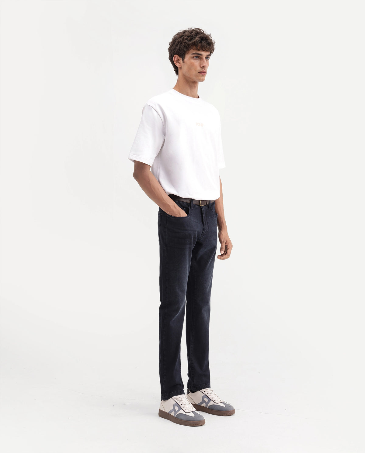 Rare Rabbit Men's Nila Dark Navy Cotton Blend Hawk Slim Plain Jeans