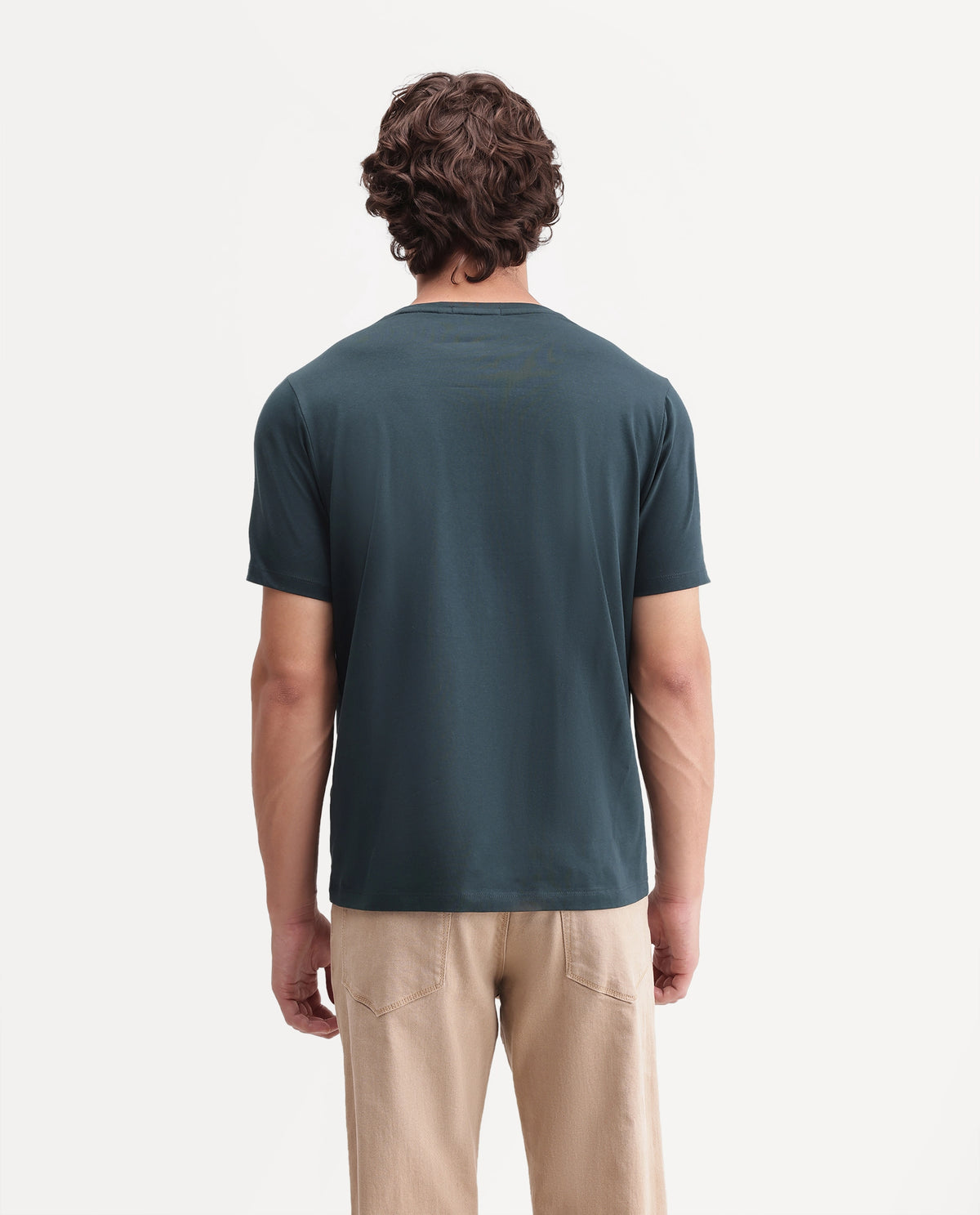 Rare Rabbit Men's Every Dark Green Cotton Blend Crew Neck Regular Graphic Print T-Shirt
