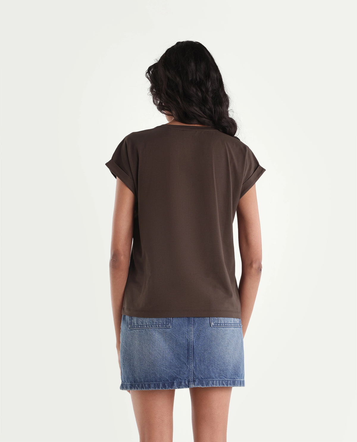 Rareism Women's Pimzu Dark Maroon Cotton Blend Crew Neck Relaxed Typography Print T-Shirt