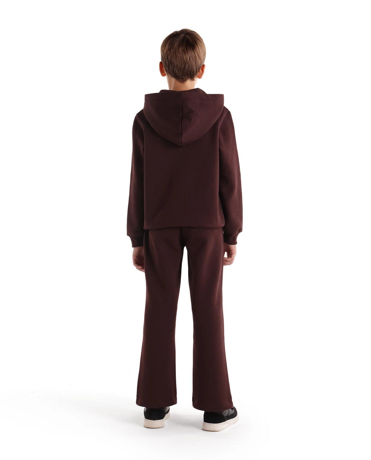 Rare Ones Kids Rero-B Dark Brown Cotton Blend Straight Plain Track Pant