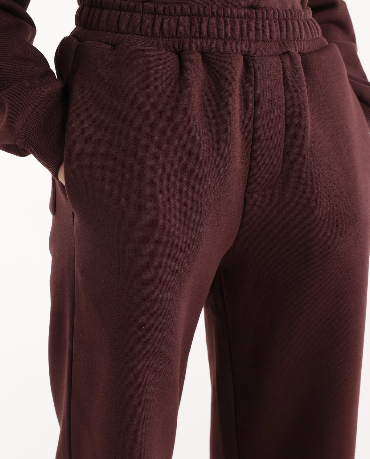 Rare Ones Kids Rero-B Dark Brown Cotton Blend Straight Plain Track Pant