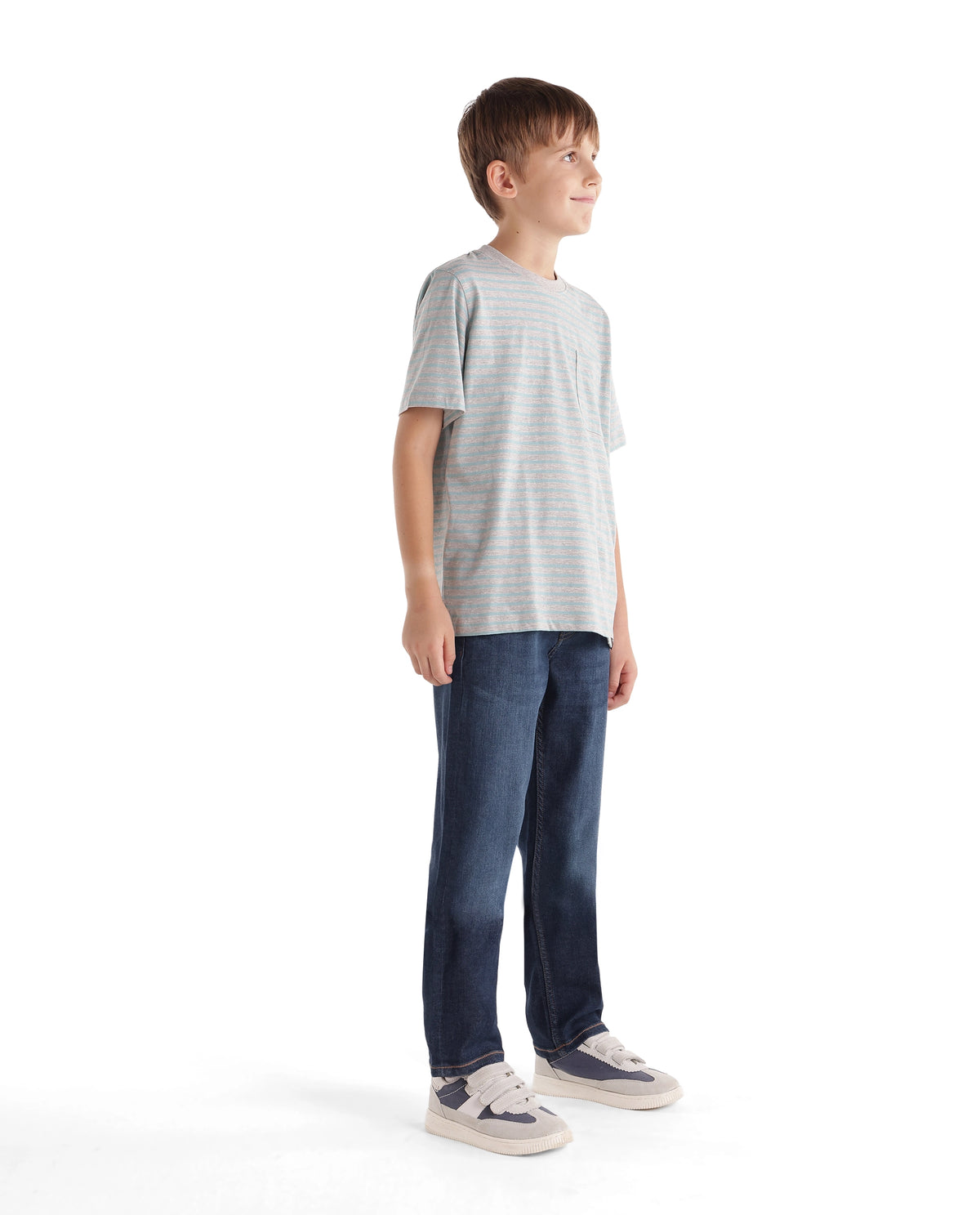 Rare Ones Kids Ned Dark Blue Cotton Blend Fabric Button And Zip Closure Regular Fit Plain Jeans