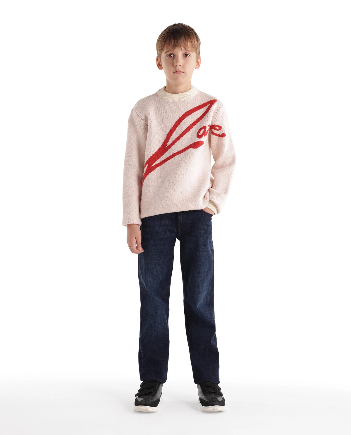Rare Ones Kids Ledo-1-K Navy Cotton Blend Fabric Button And Zip Closure Slim Fit Plain Jeans