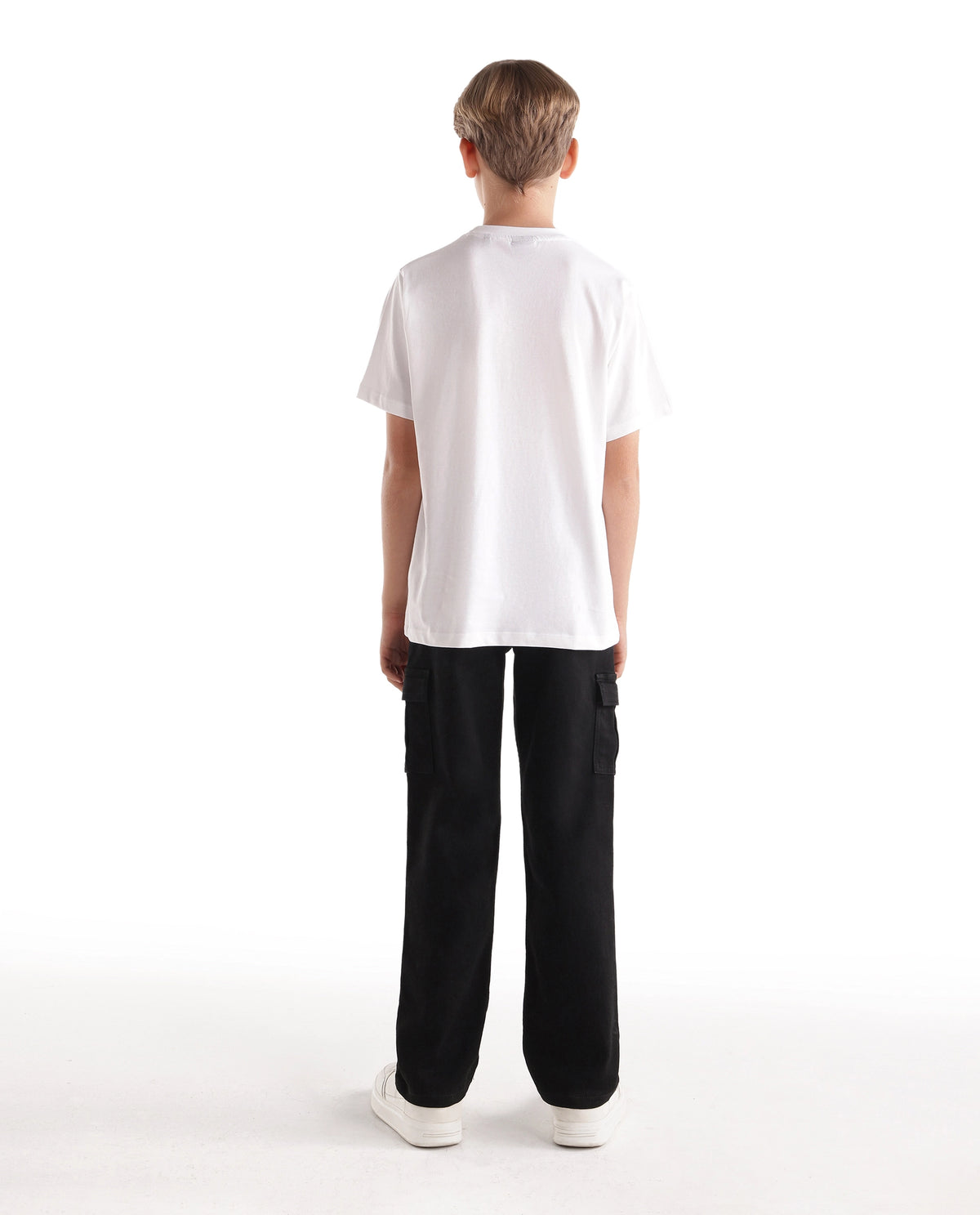 Rare Ones Kids Blake Black Cotton Blend Fabric Button And Zip Closure Relaxed Fit Plain Jeans