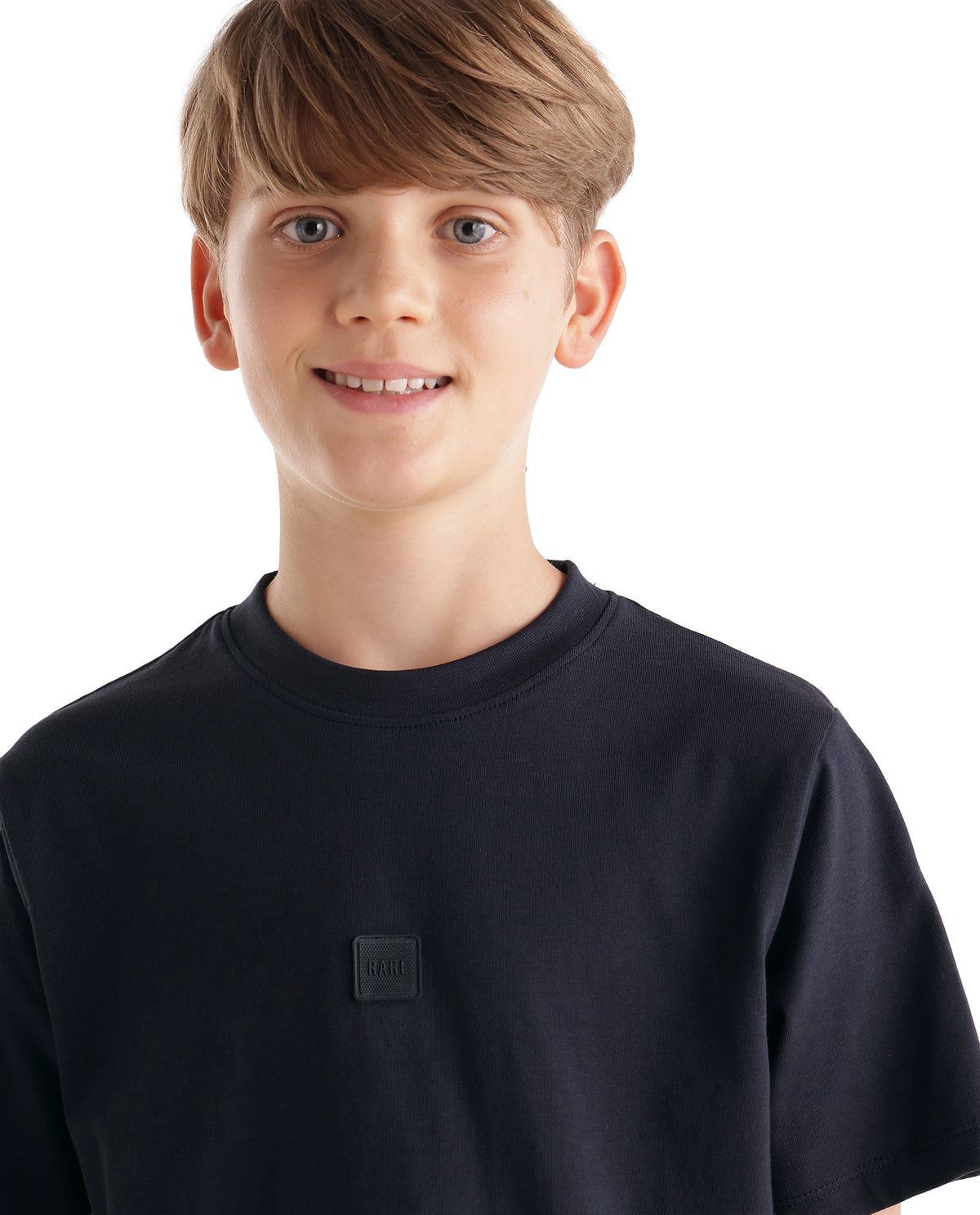 Rare Ones Kids Fumio-T Navy Cotton Crew Neck Regular Plain T-Shirt