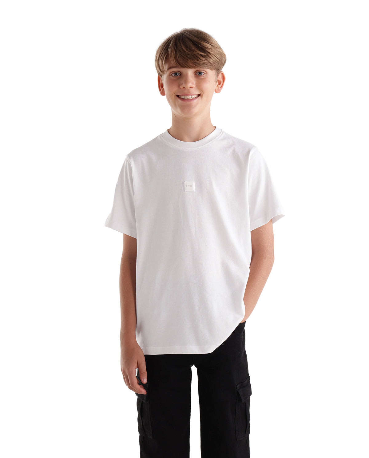 Rare Ones Kids Fumio-T Off White Cotton Crew Neck Regular Plain T-Shirt