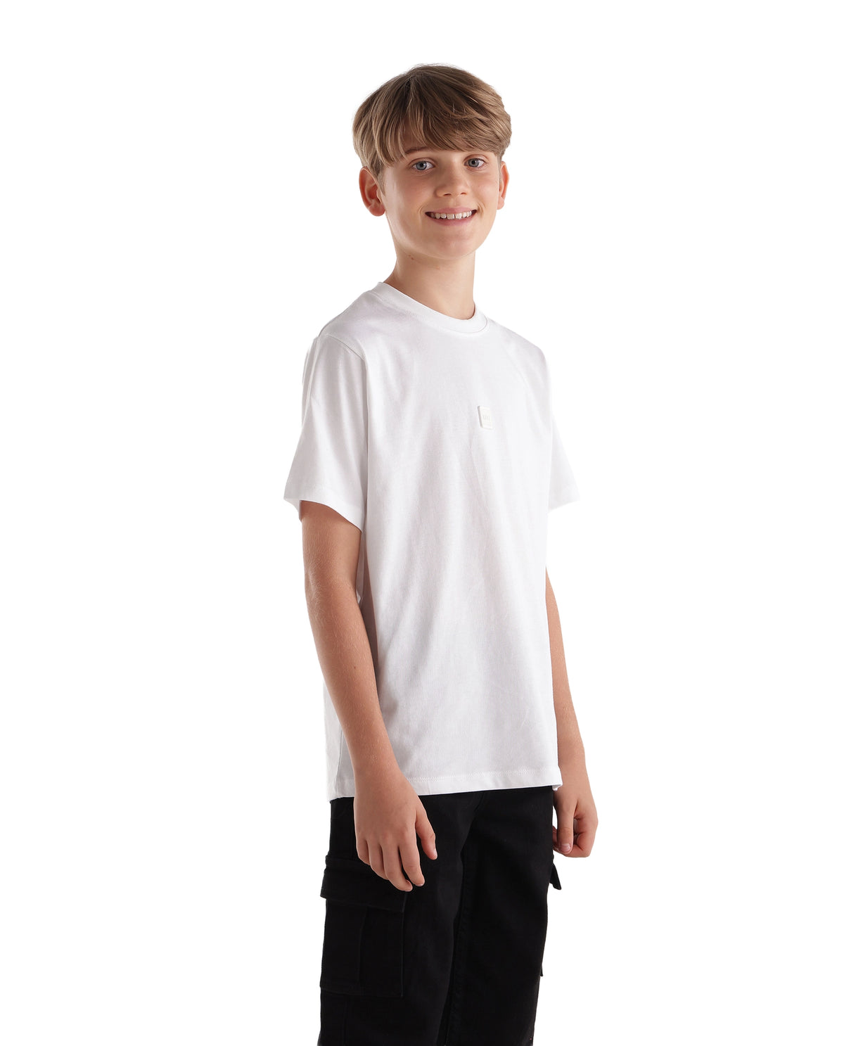 Rare Ones Kids Fumio-T Off White Cotton Crew Neck Regular Plain T-Shirt