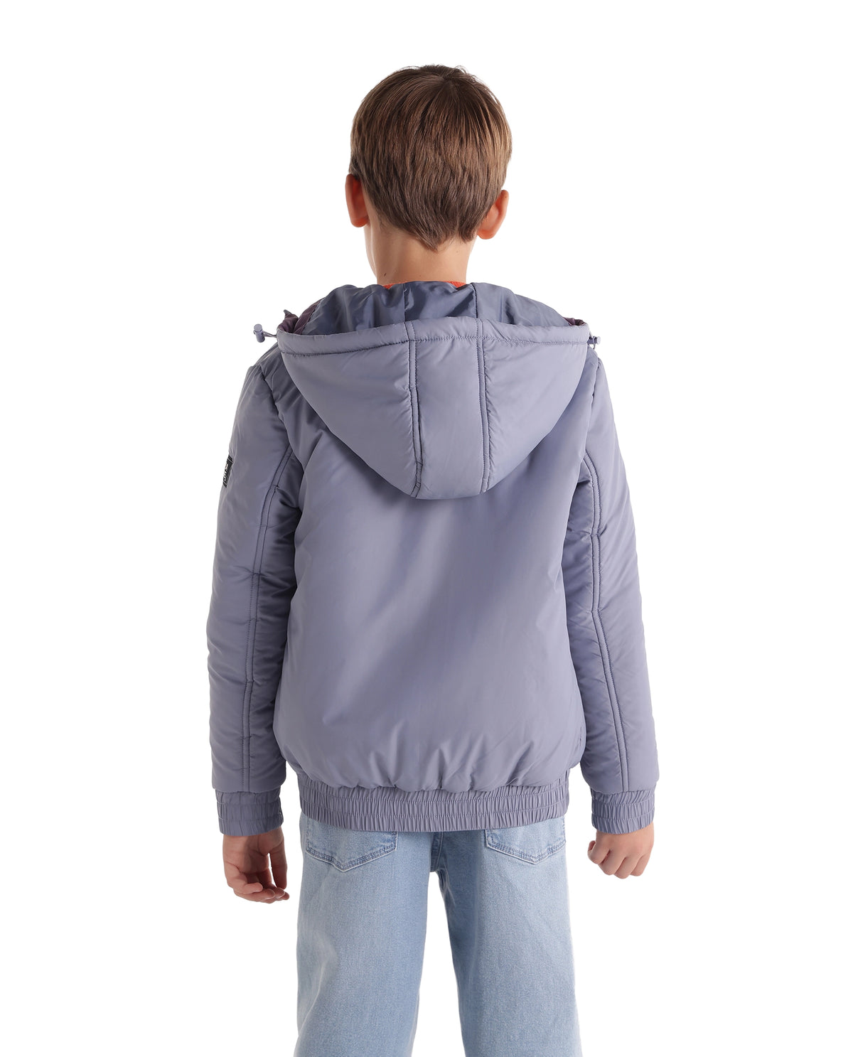 Rare Ones Kids Cason Dusky Blue Polyester Hooded Regular Plain Jacket