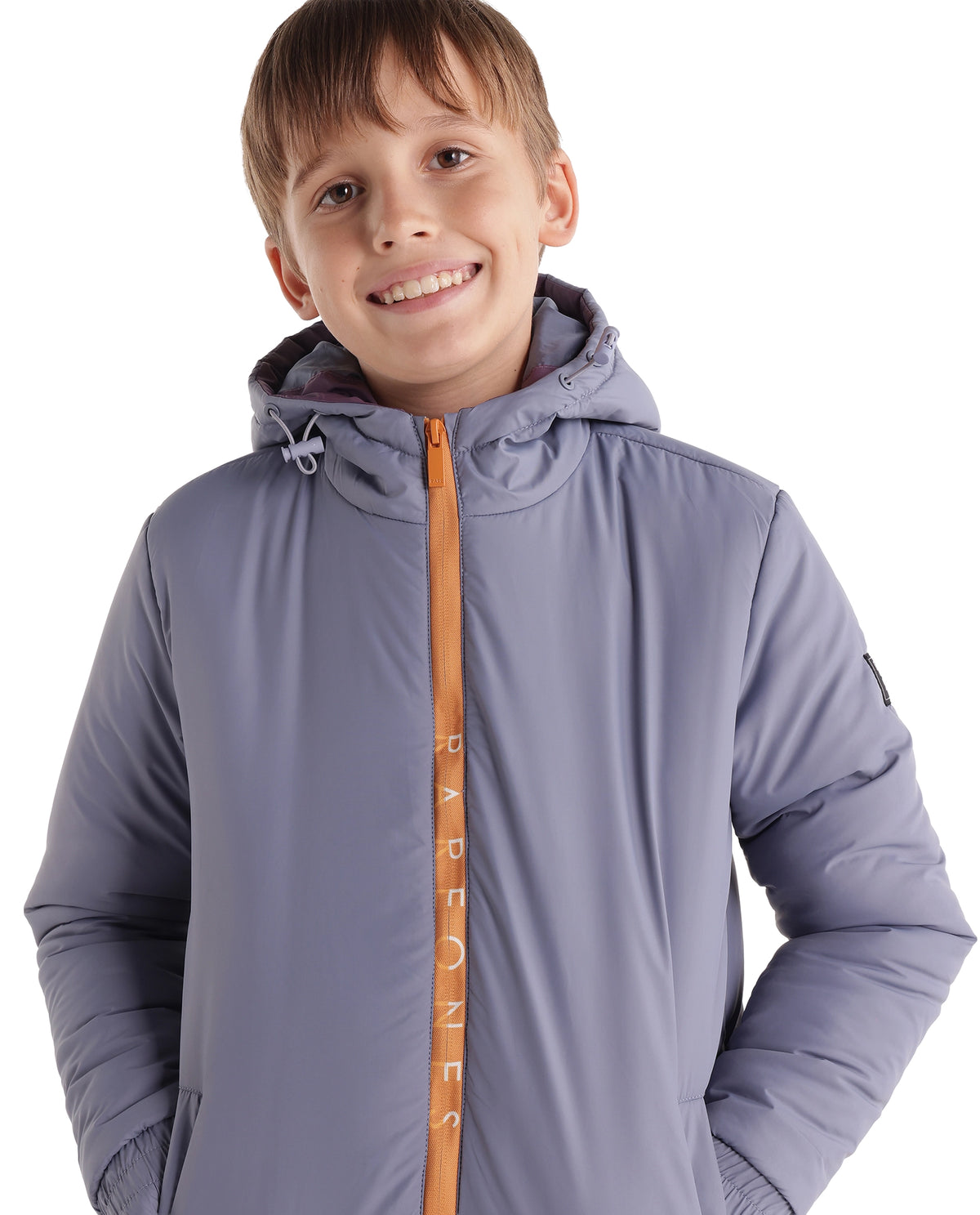 Rare Ones Kids Cason Dusky Blue Polyester Hooded Regular Plain Jacket