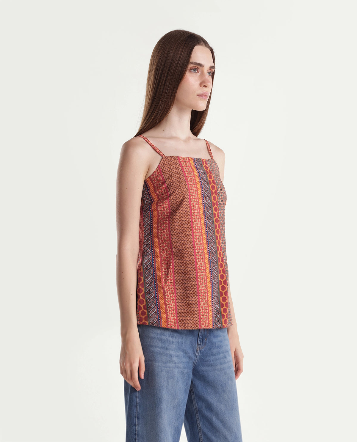 Rareism Womens Onflo-T Multi Viscose Blend Regular Printed Top