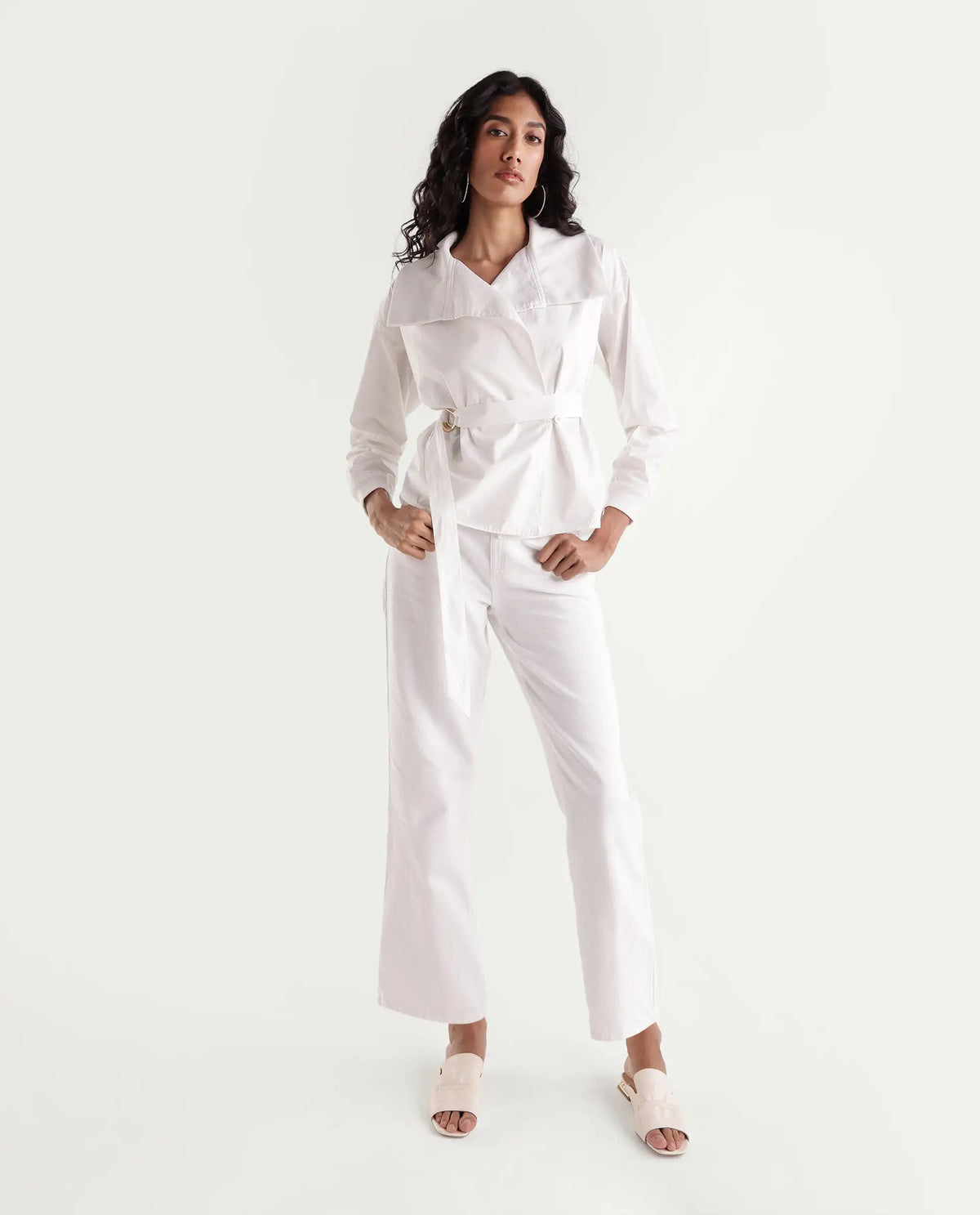 Rareism Womens Tokataw26 Off White Cotton Over Lap Wrap Jacket