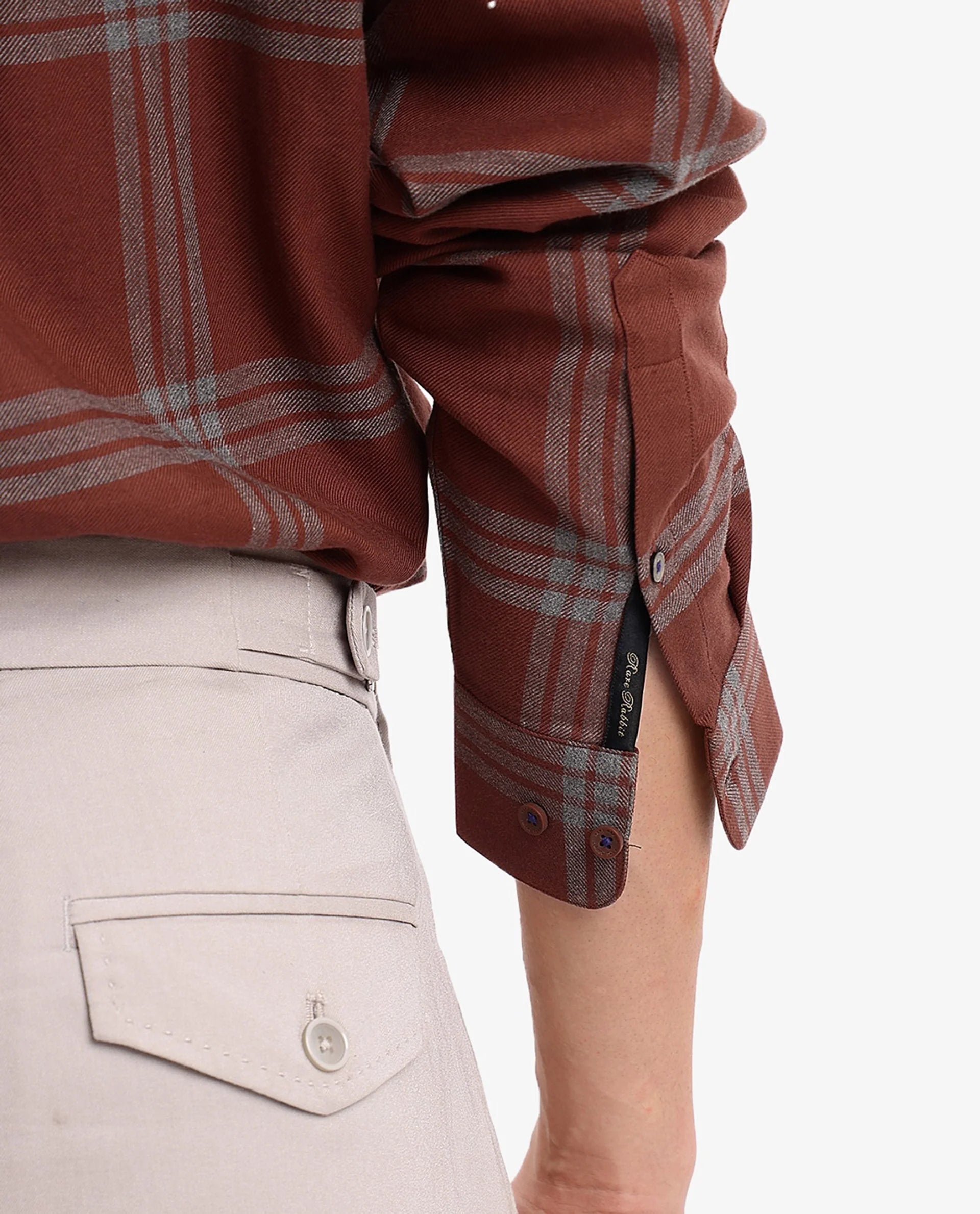 Rare Rabbit Men Russ Dark Brown Full Sleeve Regular Collar Button Closure Regular Fit Checks Shirt