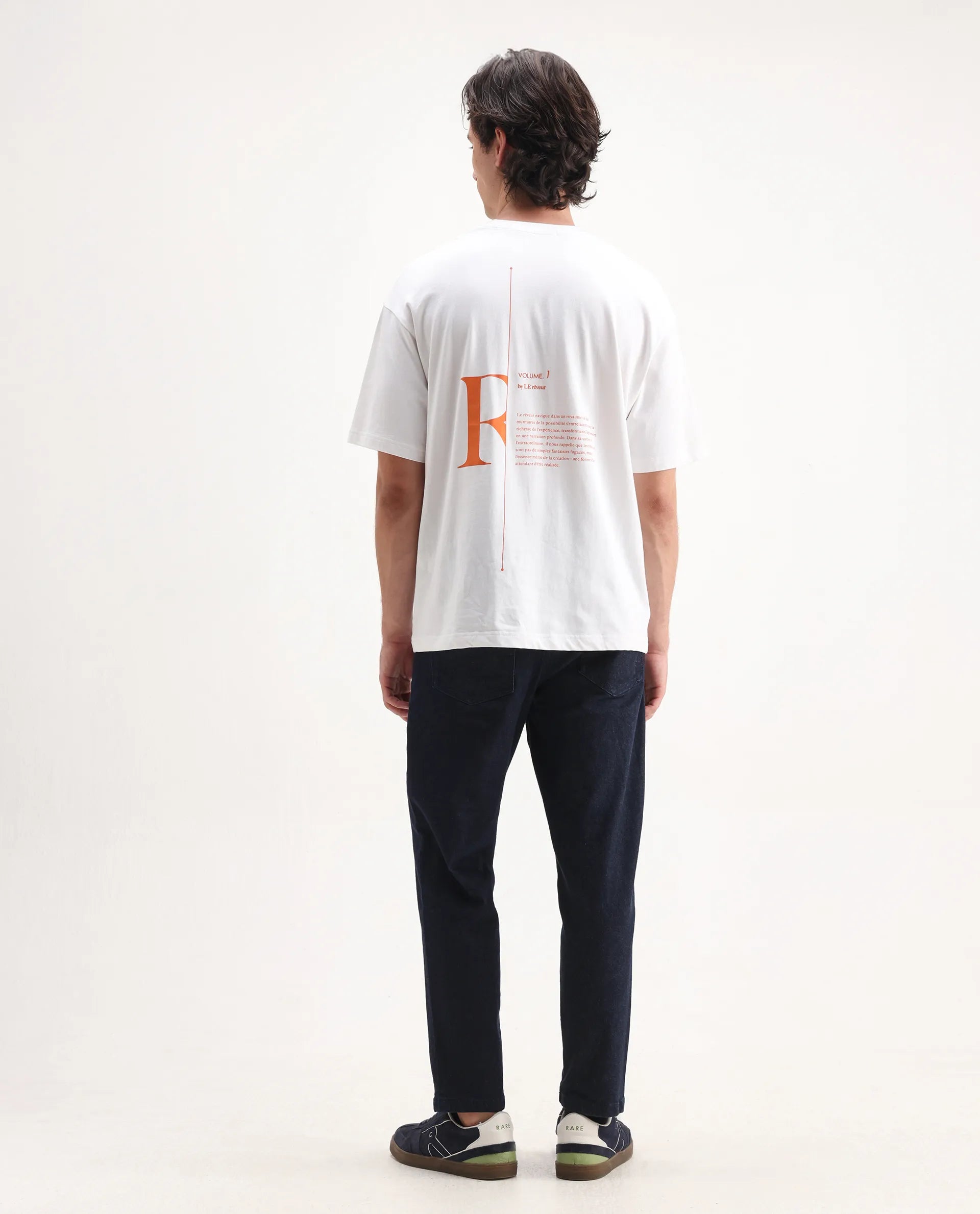 Rare Rabbit Men's Sam Dark Blue Cotton Plain Kurt Carrot Fit Jeans